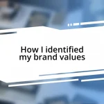 How I identified my brand values