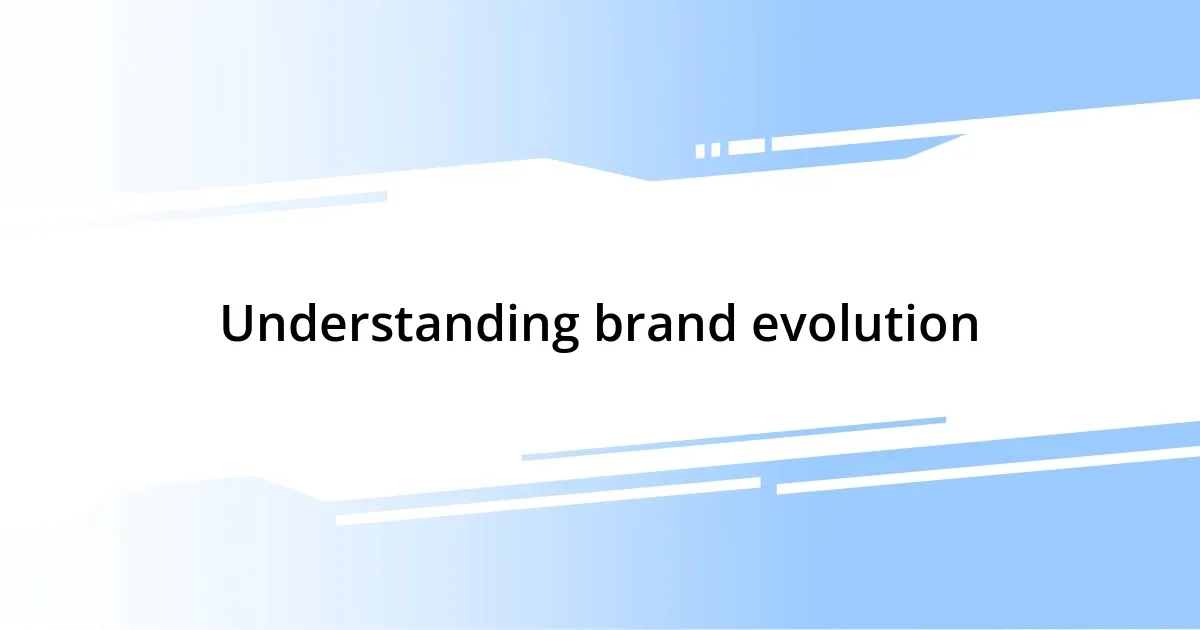 Understanding brand evolution