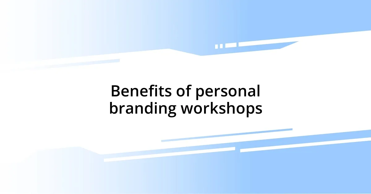 Benefits of personal branding workshops